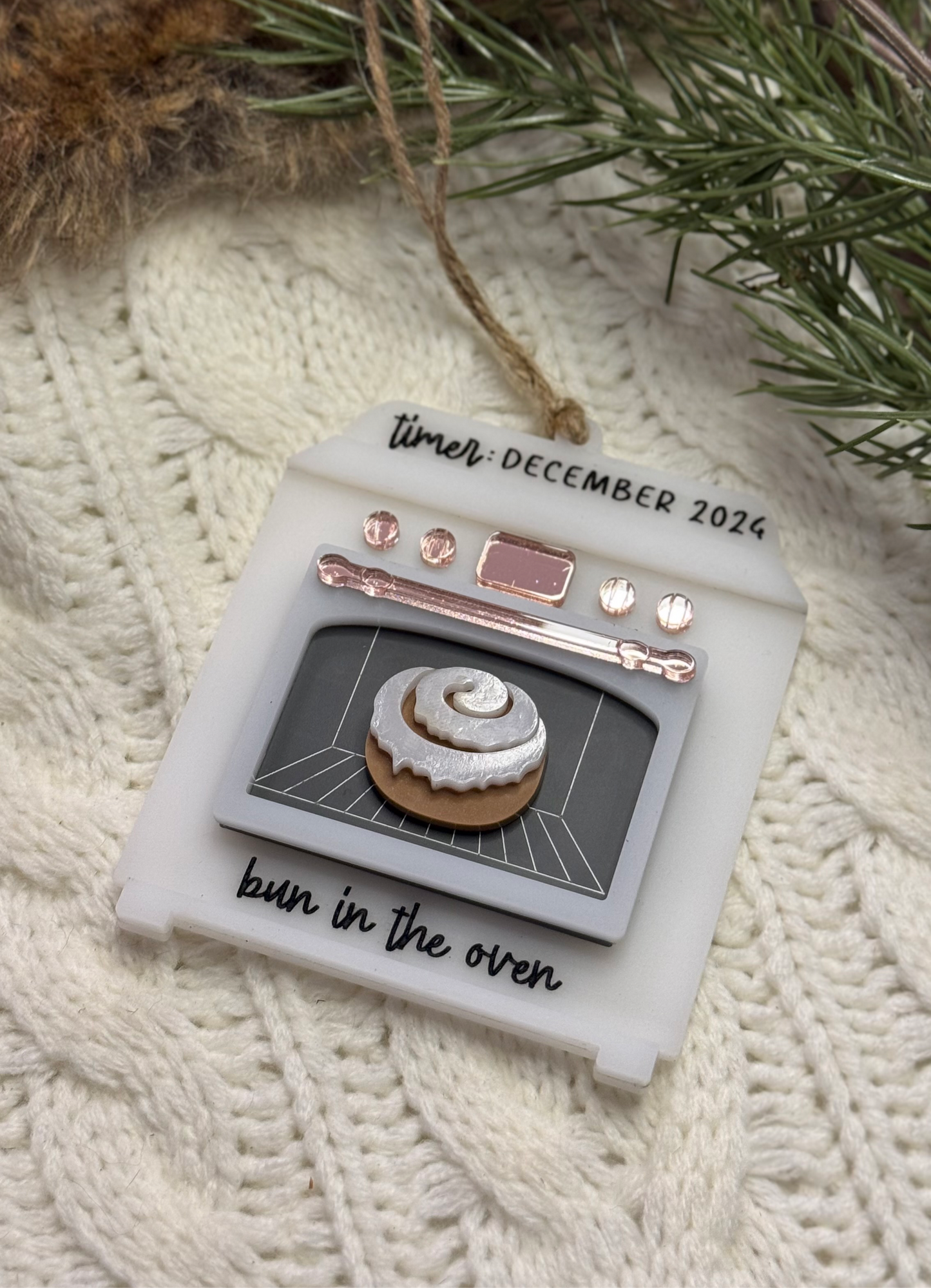 Acrylic Ornament - Bun in the Oven