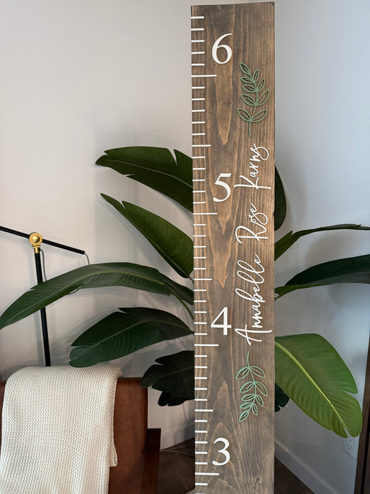 Wooden Growth Ruler - Leaf
