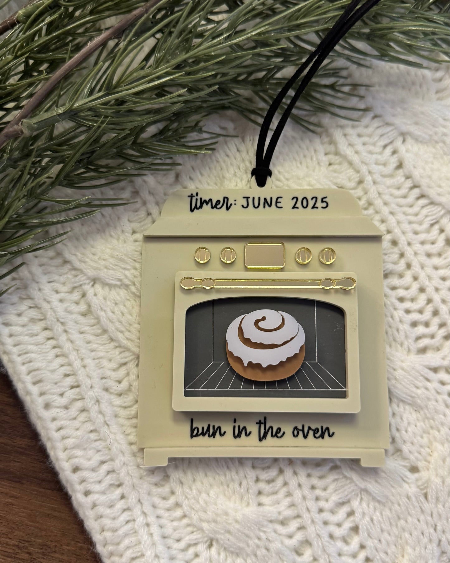 Acrylic Ornament - Bun in the Oven