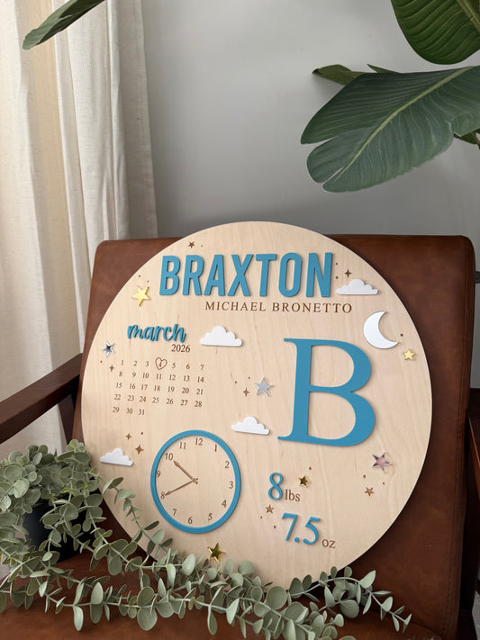 Nursery Sign - Birth Stats