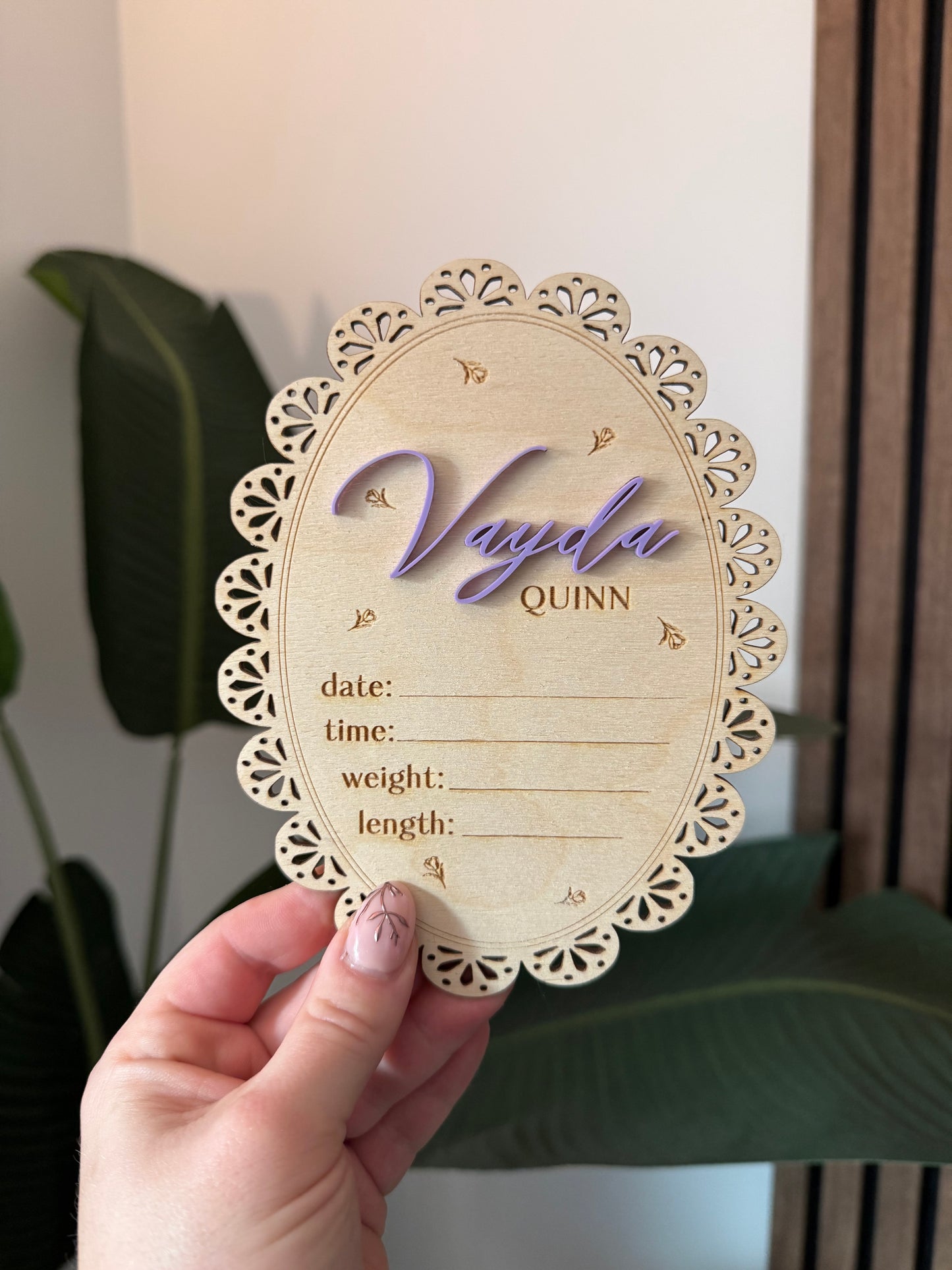 Newborn Announcement - Lace Floral