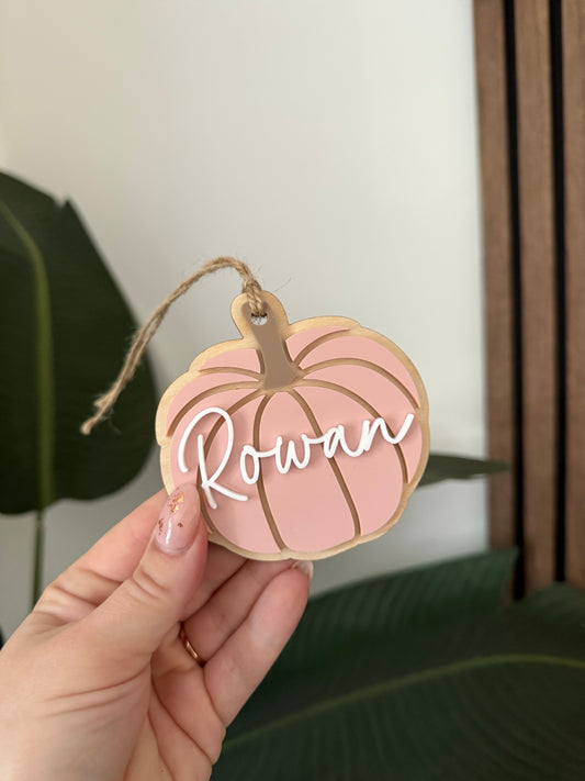 Pumpkin Personalized Name Tag