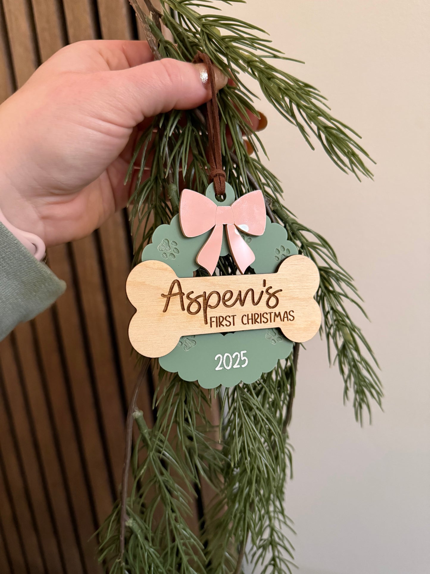 Dog's First Christmas Wreath Ornament