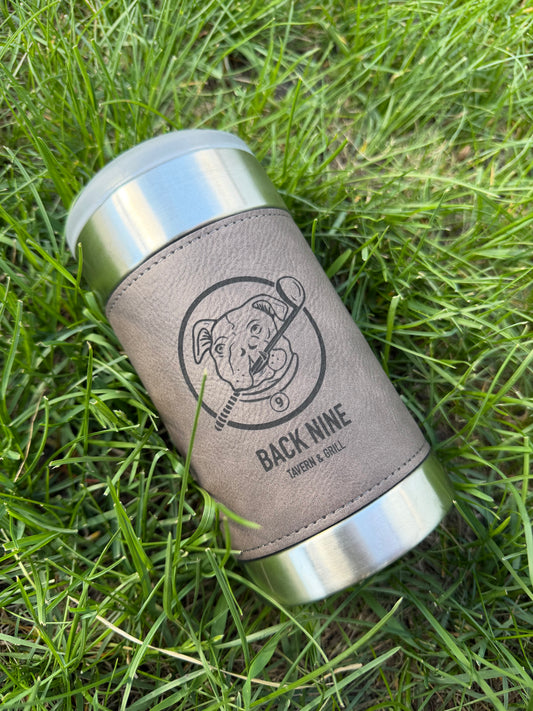 Leather Wrapped  3-in-1 Can Cooler / Tumbler