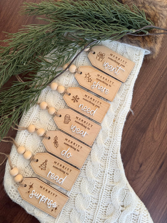 Christmas Gift Tags - Something You Want, Need, Wear, Read & More