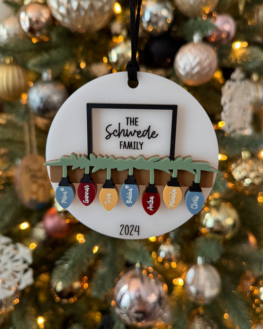 Fireplace Mantel Family Ornament