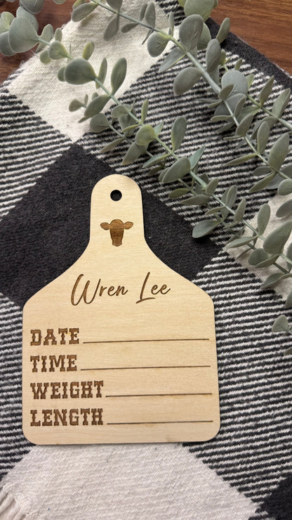 Name Announcement - Cow Tag