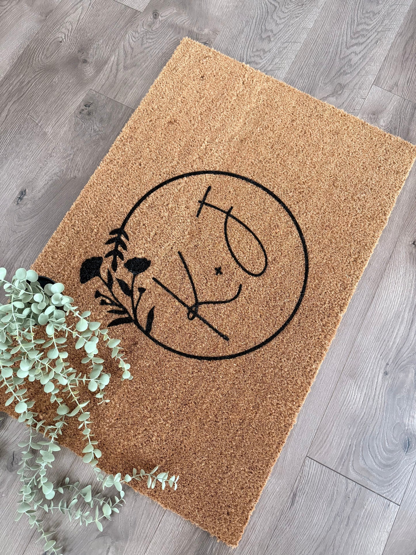 Doormat - Floral Monogram Initial