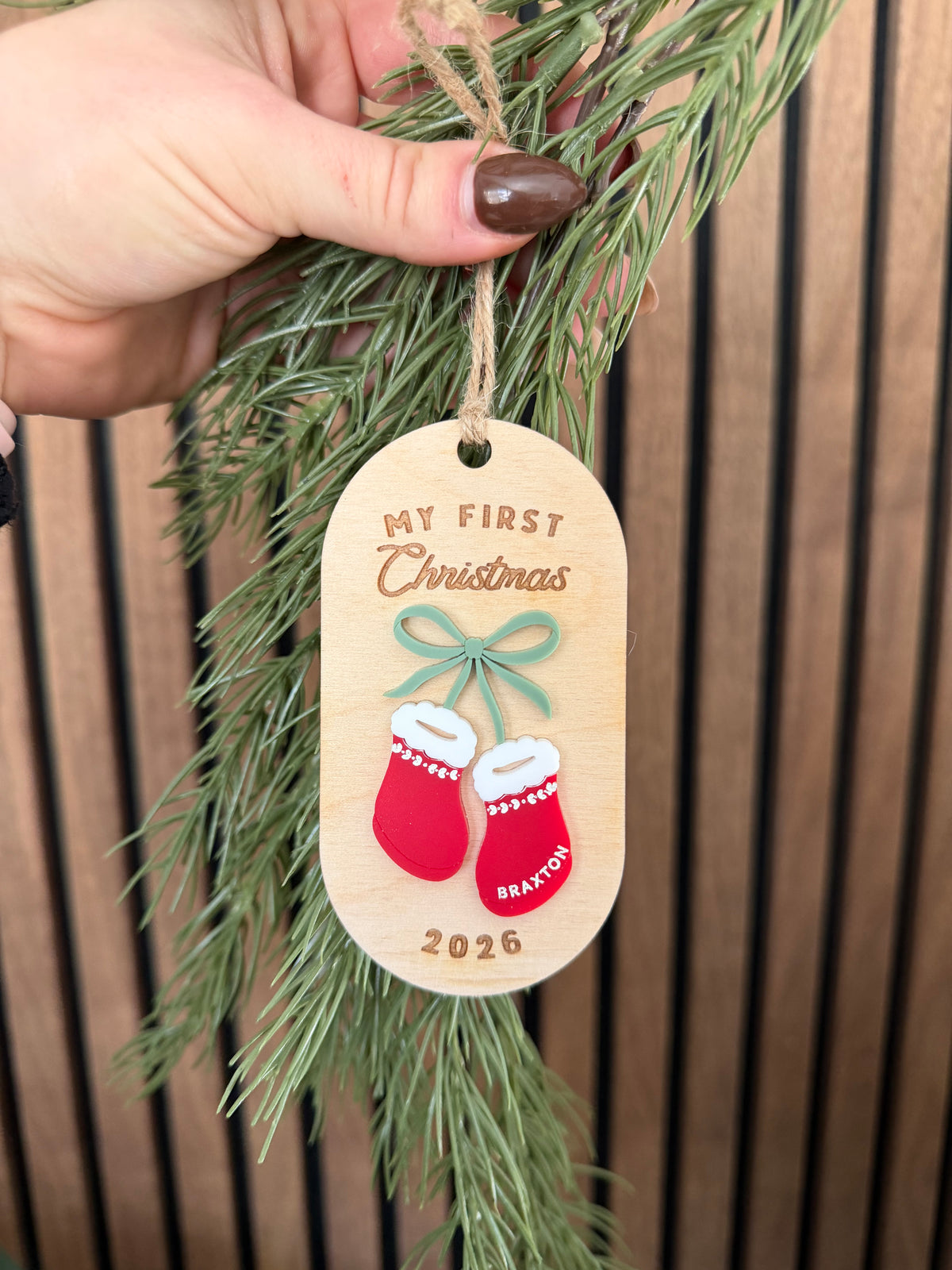 Baby Bootie Oval Ornament