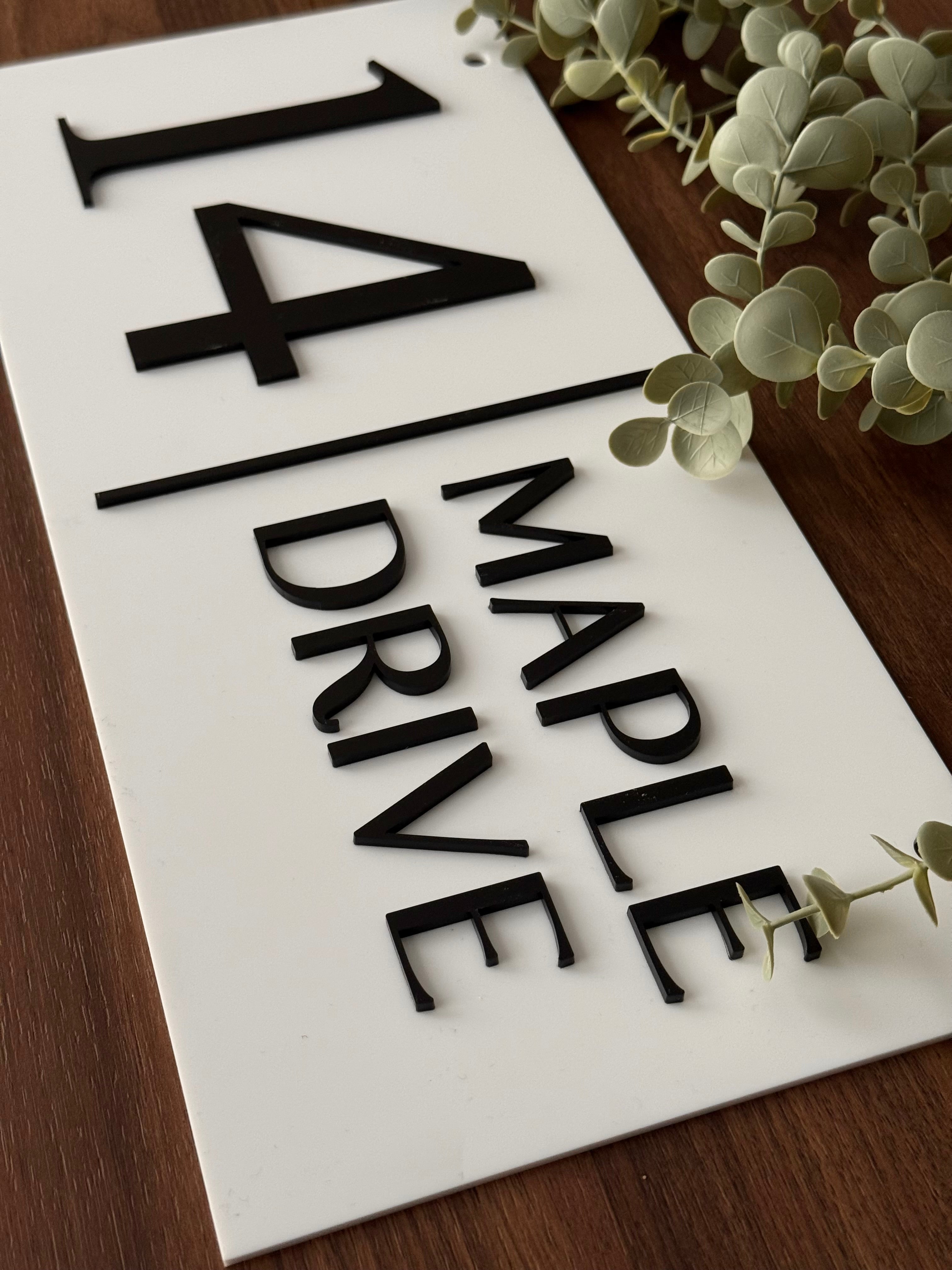 Modern Acrylic Address Sign – Micaela Design Co.