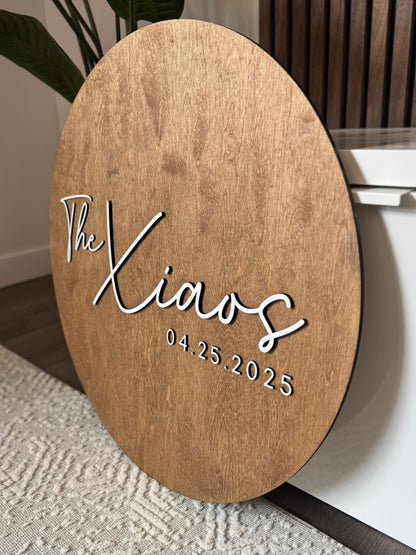 Wedding Family Name Sign