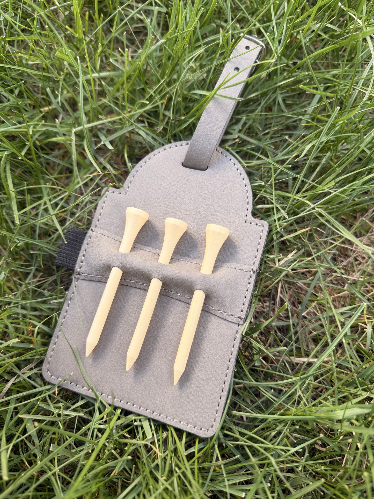 Leather Engraved Golf Tee Holder