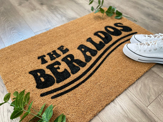 Doormat - Groovy Retro Family Name