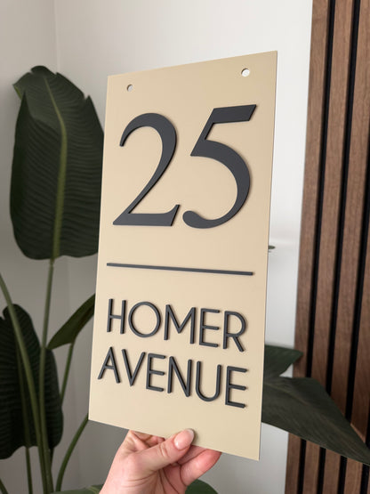 Modern Acrylic Address Sign