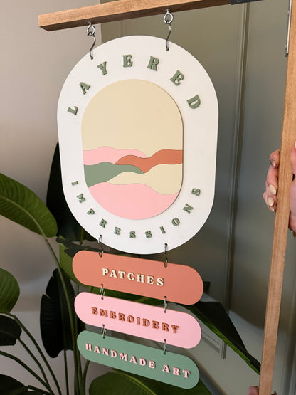 Acrylic Hanging Logo Sign 11"