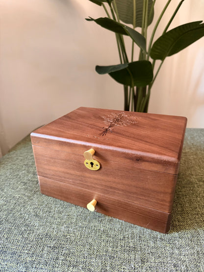 Personalized Black Walnut Jewelry Box
