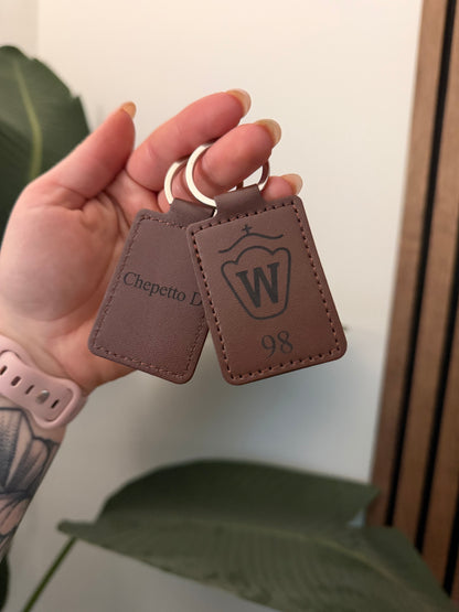 Engraved Leatherette Keychain