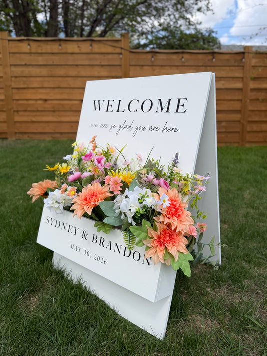 Flower Box Wedding Sign A-Frame