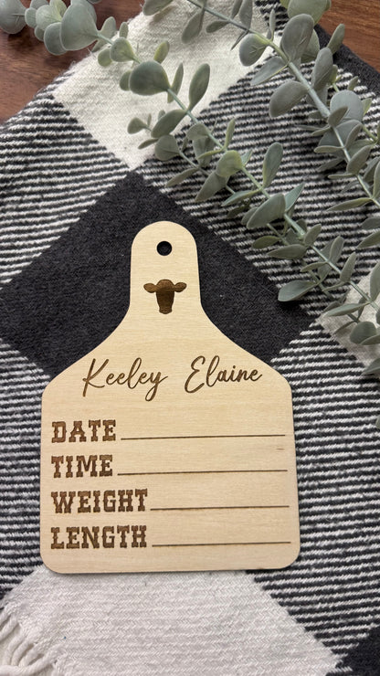 Name Announcement - Cow Tag