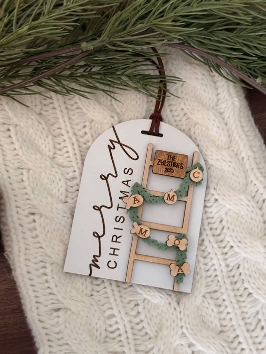 Family Christmas Ladder Ornament