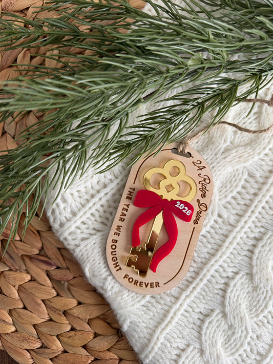 New Home Christmas Key Ornament