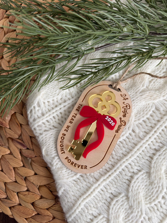 New Home Christmas Key Ornament