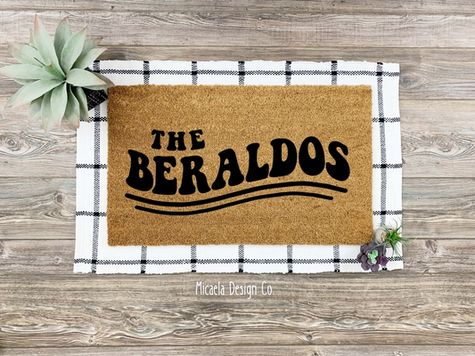 Doormat - Groovy Retro Family Name