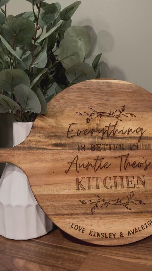 Round Acacia Serving Board - Custom