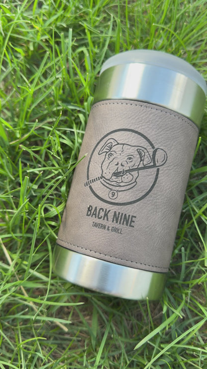 Leather Wrapped  3-in-1 Can Cooler / Tumbler