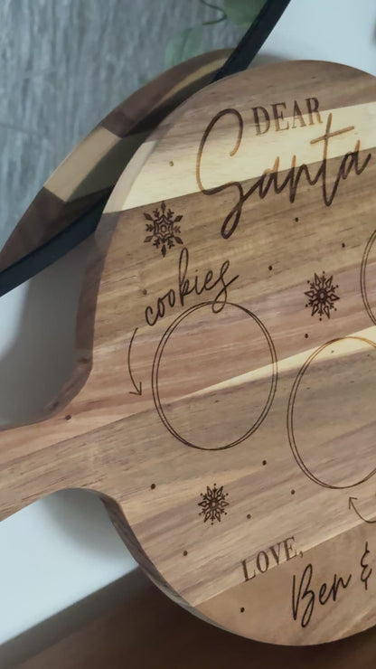Round Acacia Serving Board - Christmas Eve