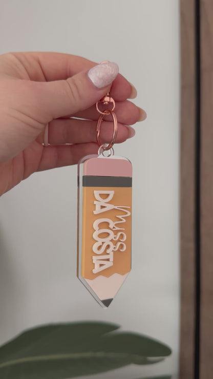 Teacher Pencil Keychain