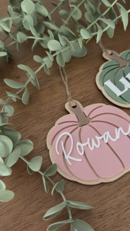Pumpkin Personalized Name Tag