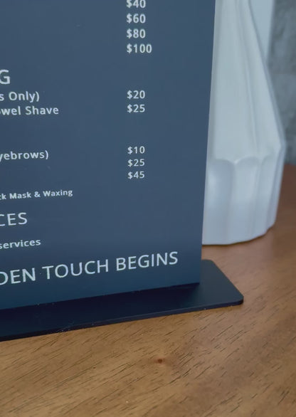 Acrylic Sign - Price List