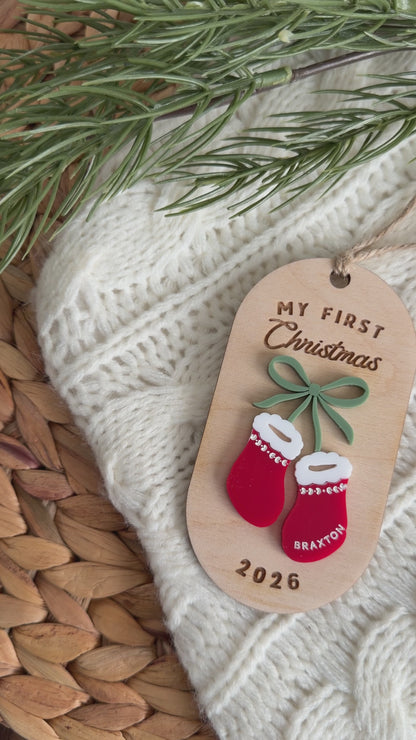 Baby Bootie Oval Ornament