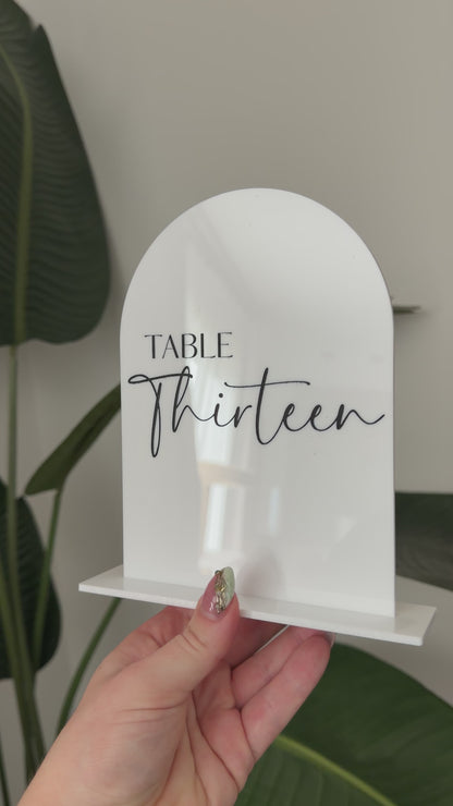 Arch Table Numbers - Engraved