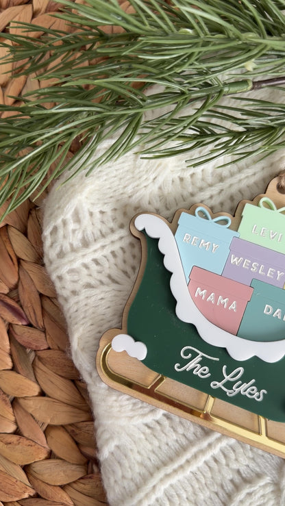 Family Sleigh Ornament