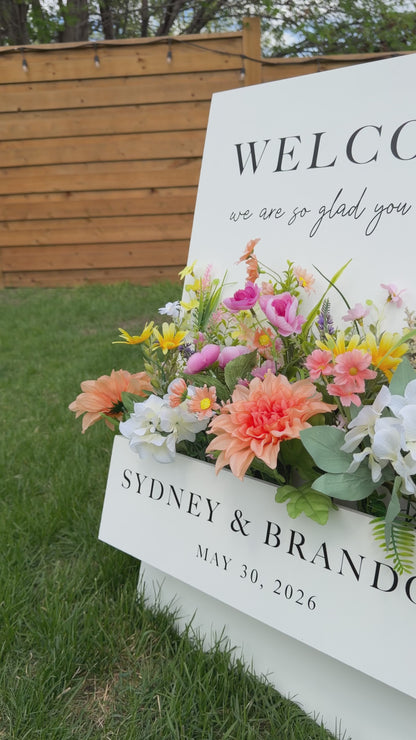 Flower Box Wedding Sign A-Frame
