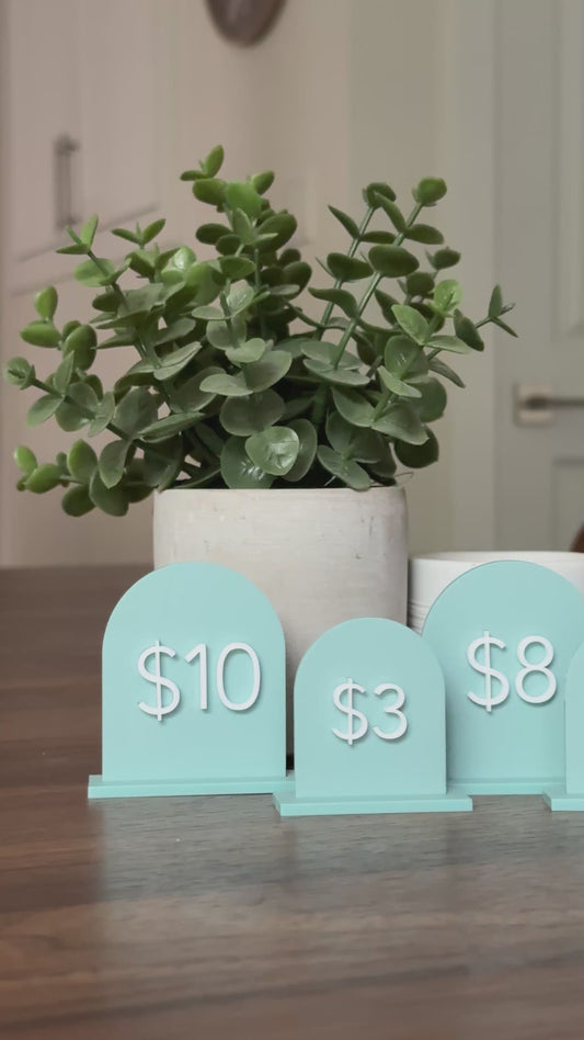 Acrylic Arch Price Signs