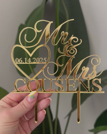 Wedding Cake Topper Mr & Mrs
