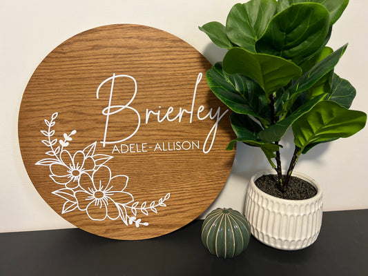 Sign - Floral Nursery Round