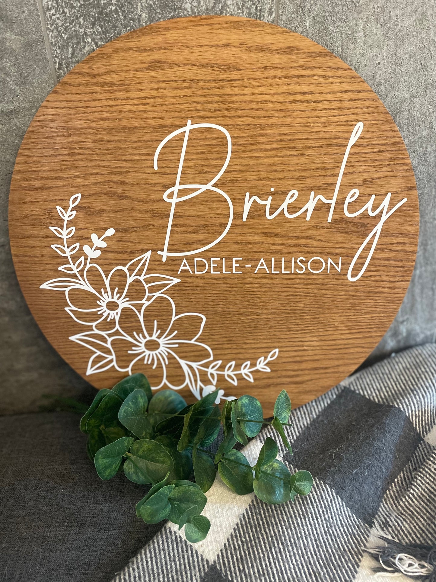 Sign - Floral Nursery Round